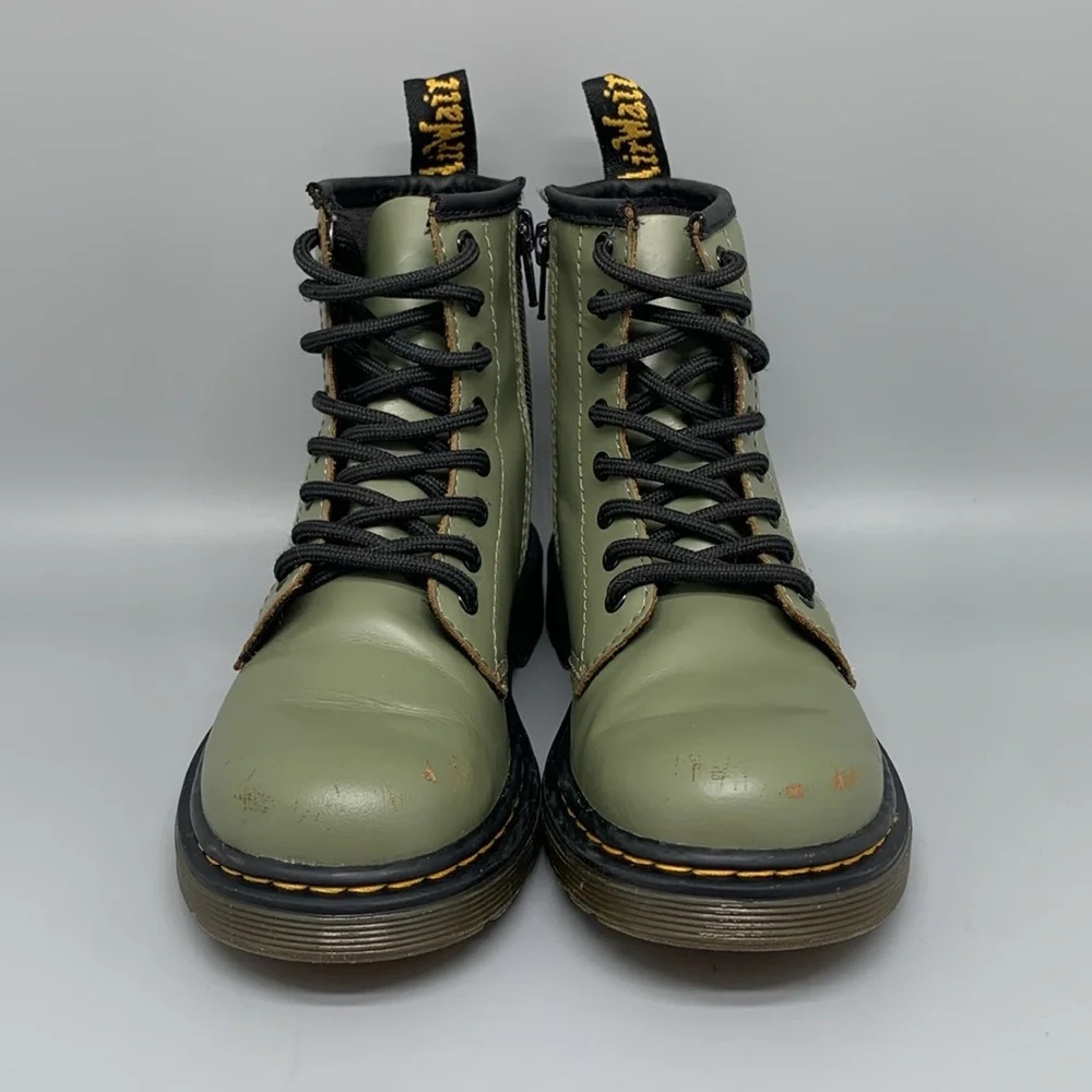 Dr Martens 1460 Green Leather Boots‎ Youth Sz 1